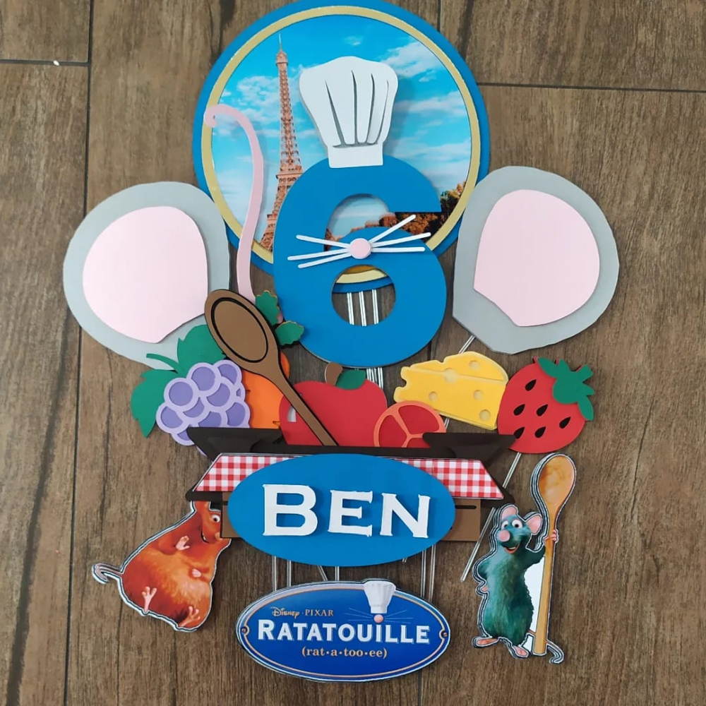 Topo de bolo Ratatouille