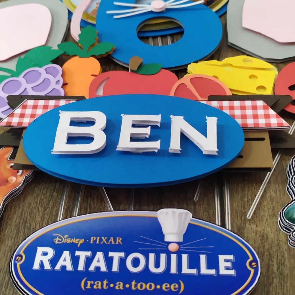 Topo de bolo Ratatouille