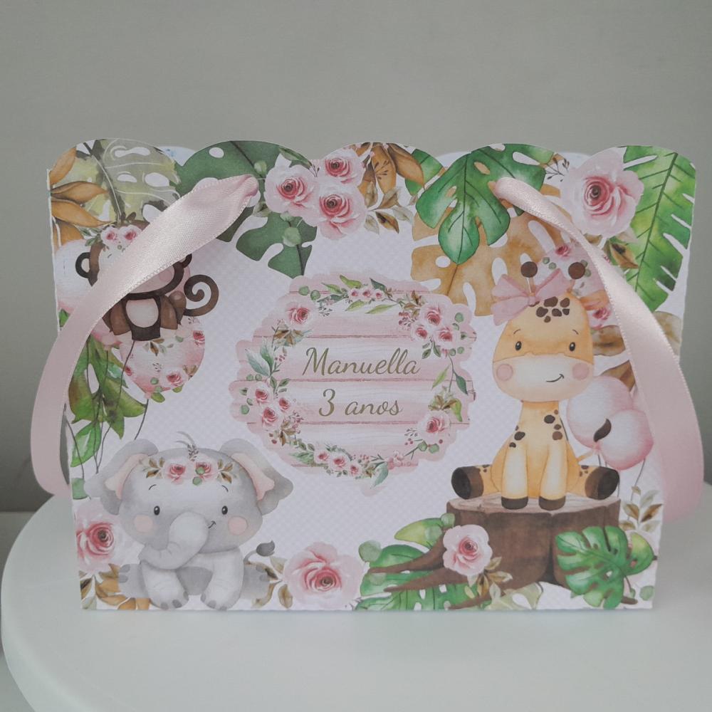 Sacolinha Personalizada Tema Safari Menina