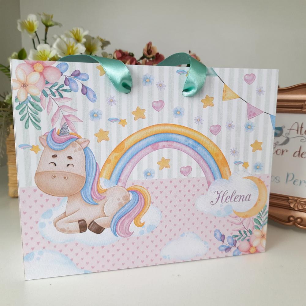 Sacolinha Personalizada tema Unicornio