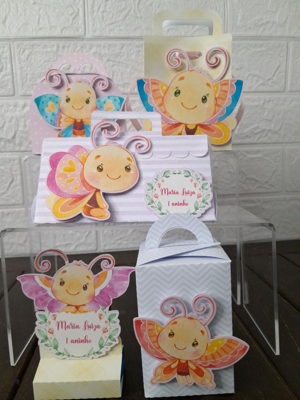 Kit de personalizados tema Borboleta Baby com 50 peças