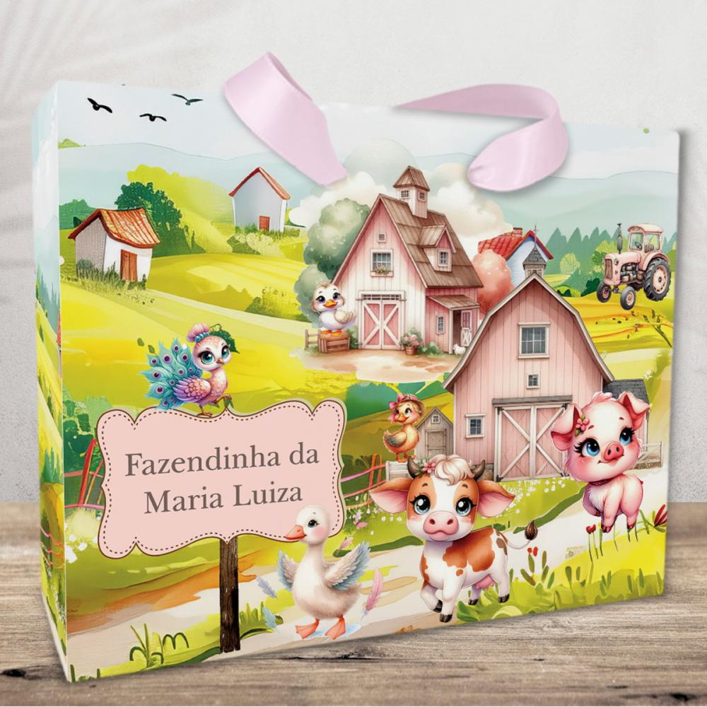 Sacolinha Personalizada tema Fazendinha