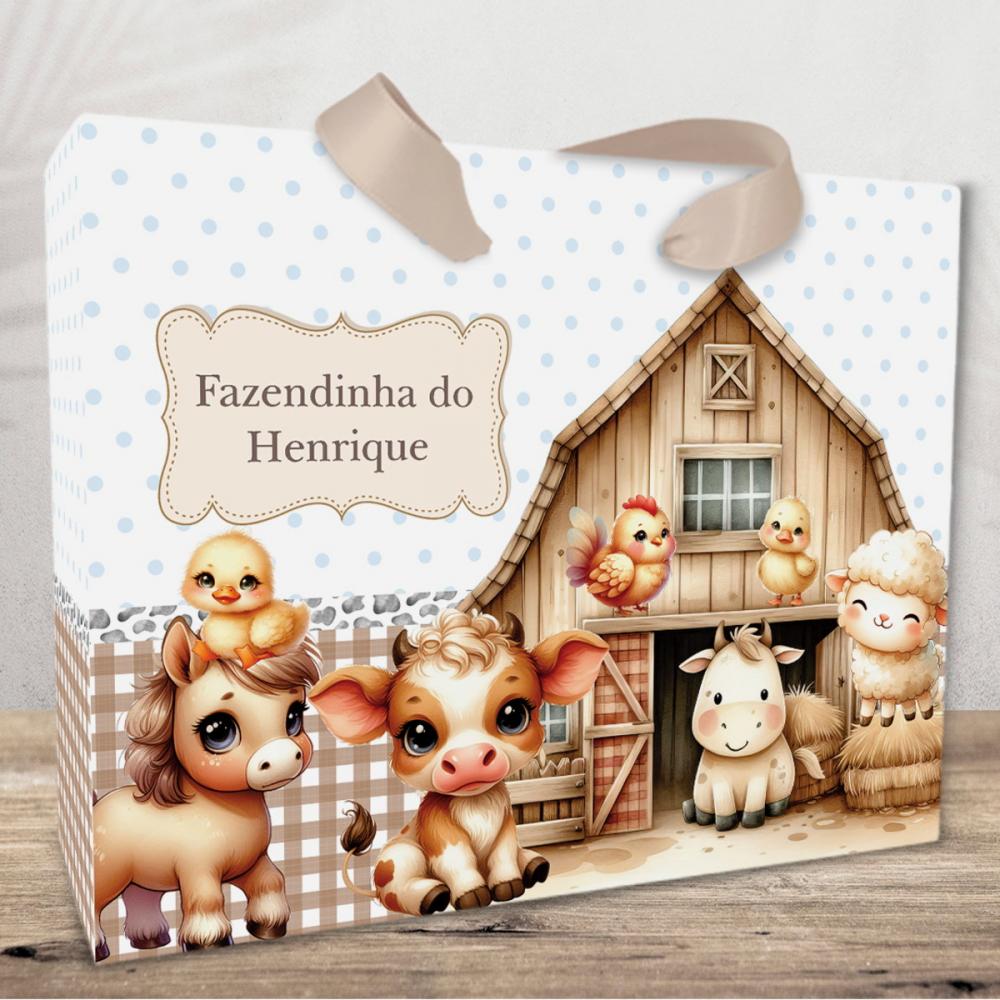 Sacolinha Personalizada tema Fazendinha