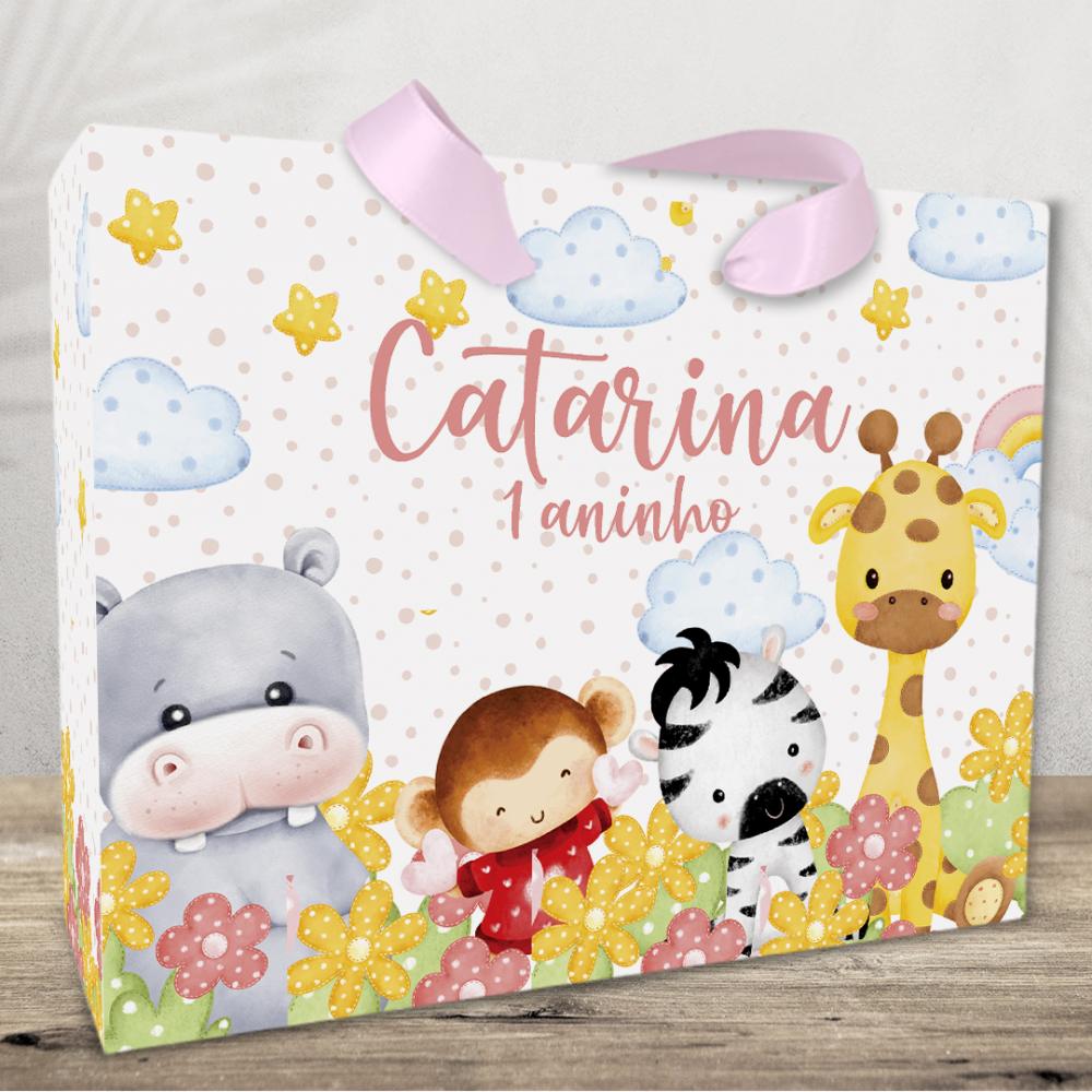 Sacolinha Personalizada Safari Baby Menina