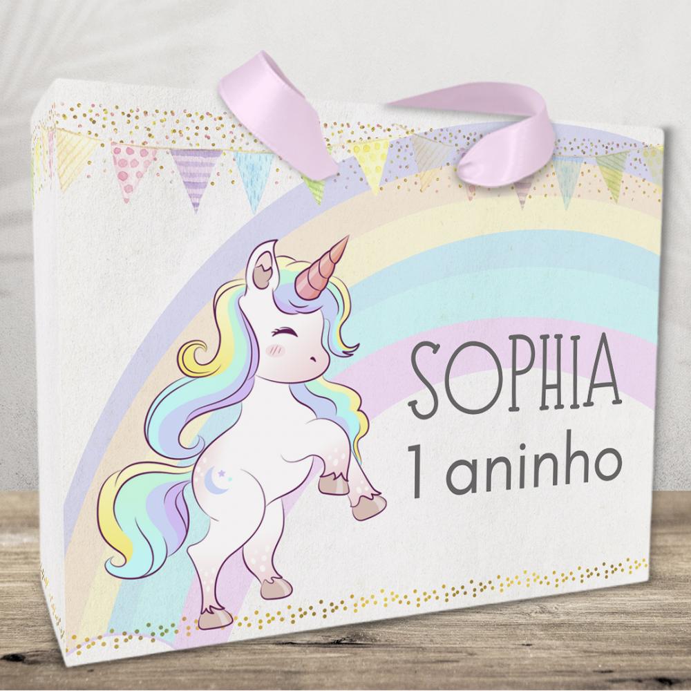 Sacolinha Personalizada tema Unicornio