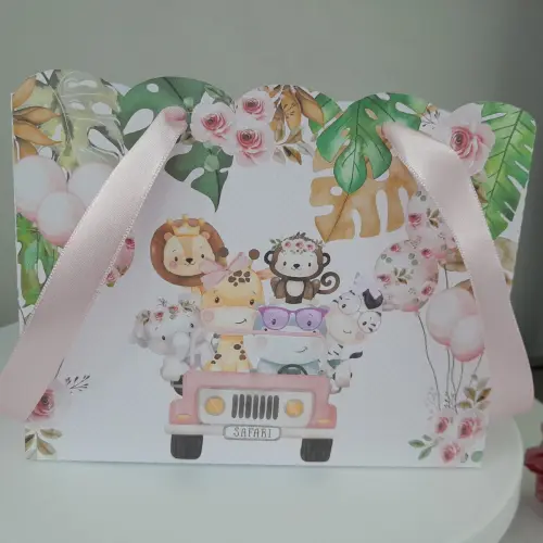 Sacolinha Personalizada Tema Safari Menina