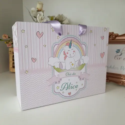 Sacolinha Personalizada tema Unicornio