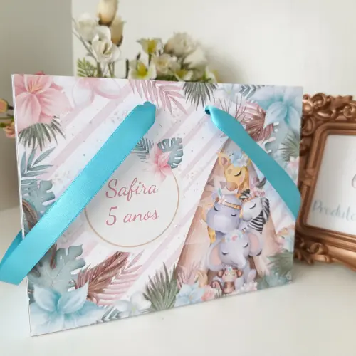 Sacolinha Personalizada tema Safari Boho