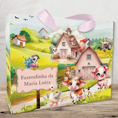 Sacolinha Personalizada tema Fazendinha