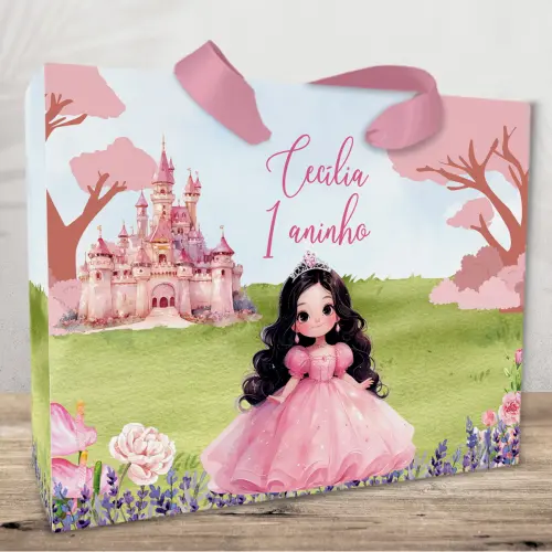 Sacolinha Personalizada Princesa e Castelo