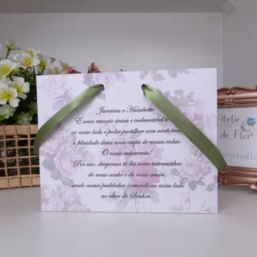 Sacola para Convite de Padrinhos de Casamento