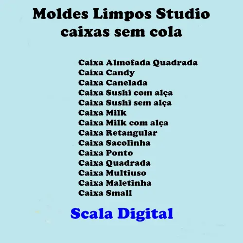 Moldes Studio Limpos para caixa sem cola - Compre 1 e ganhe 2