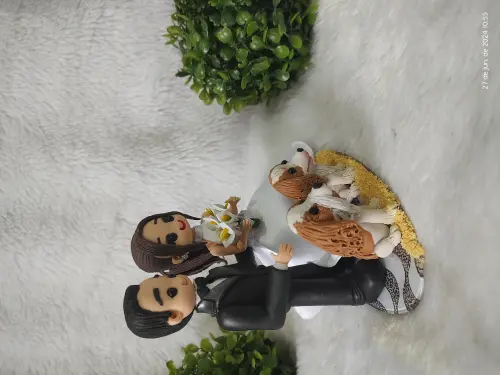 Topo casamento casal com 2 pets