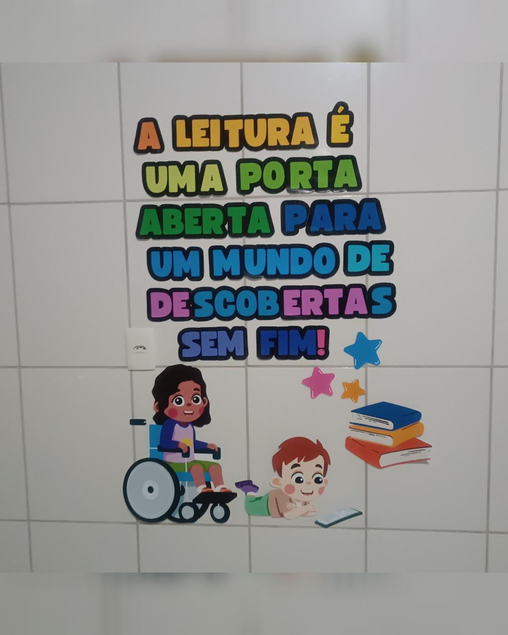 Painel para biblioteca ou cantinho da leitura - inclusão