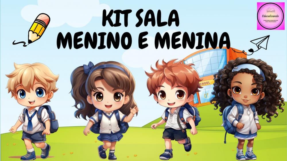 KIT SALA DE AULA MENINO E MENINA