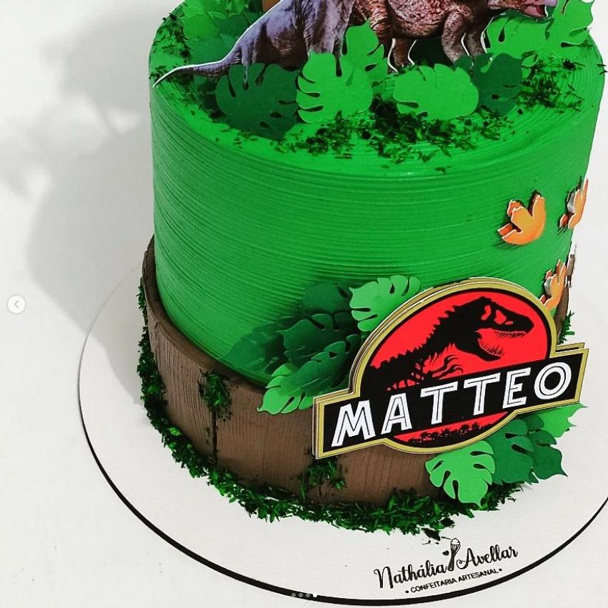 Topo de Bolo Jurassic Park