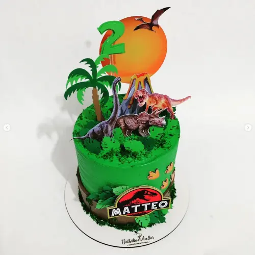 Topo de Bolo Jurassic Park