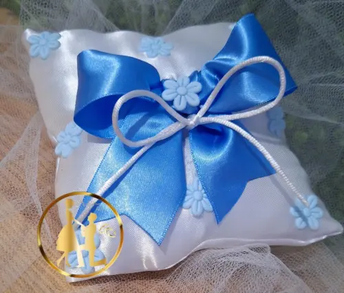 Almofadinha de casamento azul serenity