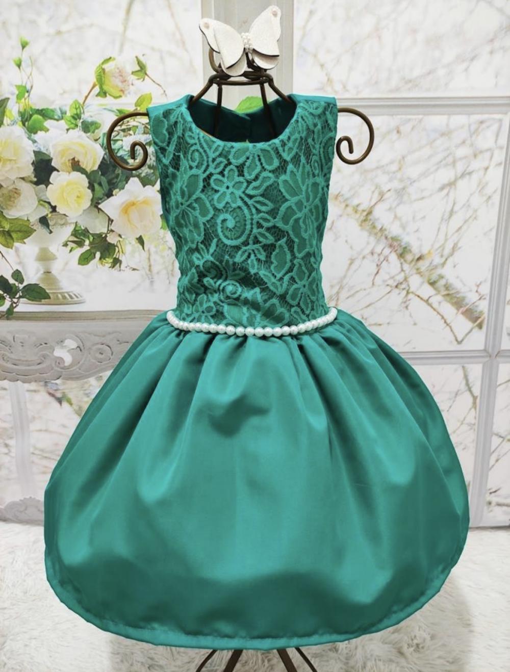 Vestido de festa Verde Jade