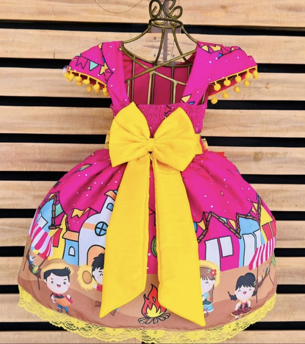 Vestido de Festa Junina Arraiá na Vila