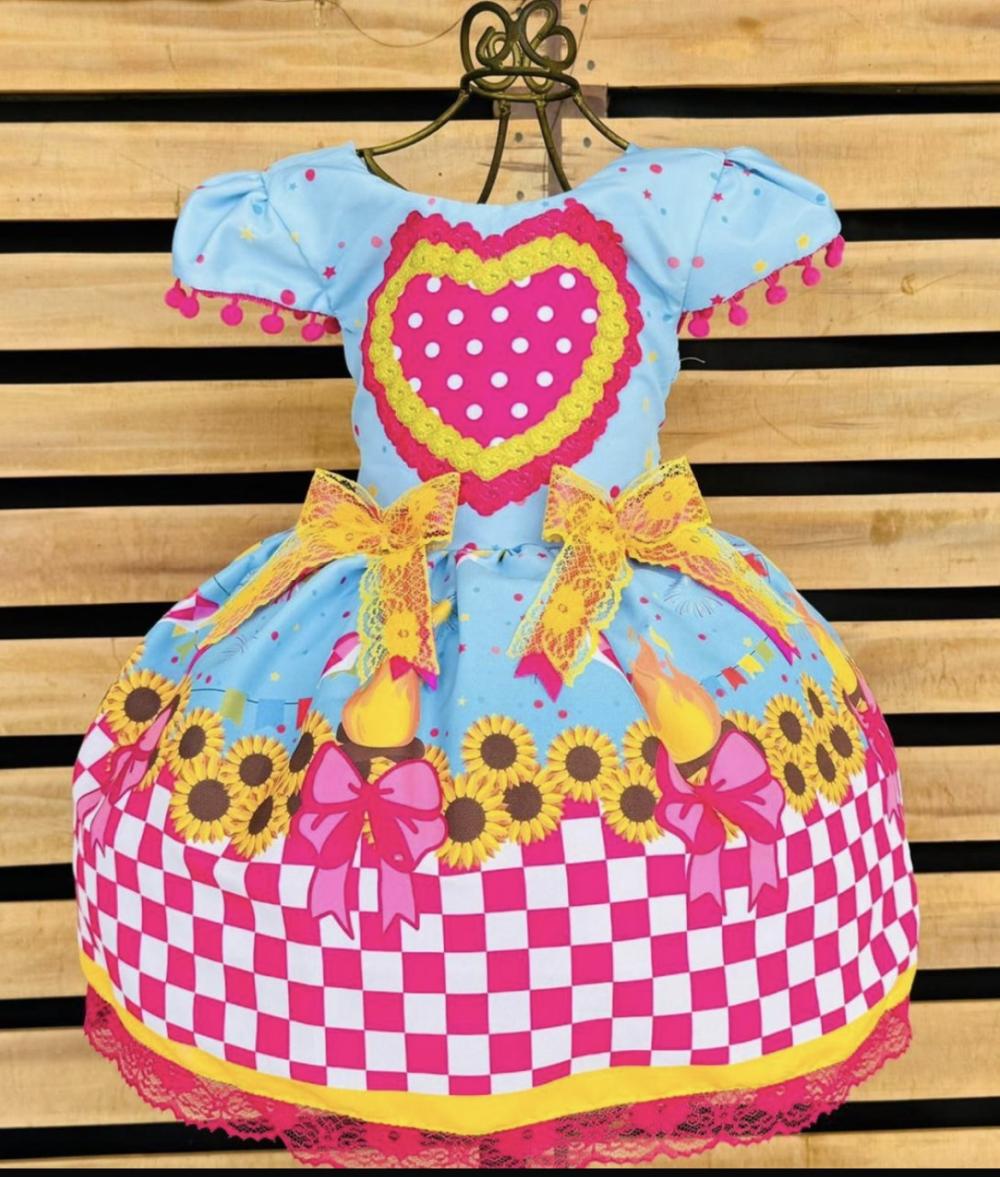 Vestido de Festa Junina Laços e Gira