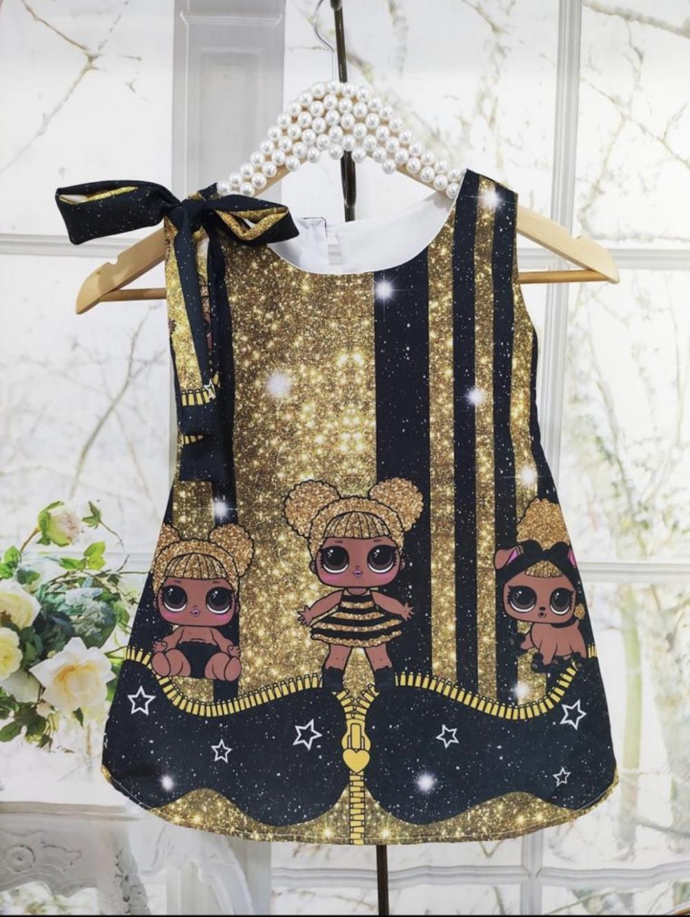 Vestido temático trapézio infantil