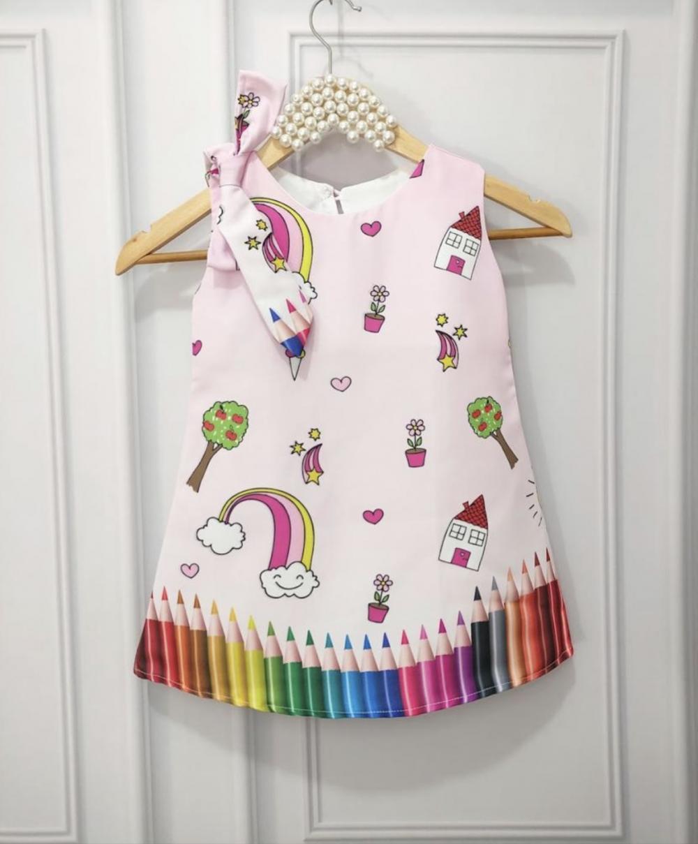 Vestido temático trapézio infantil