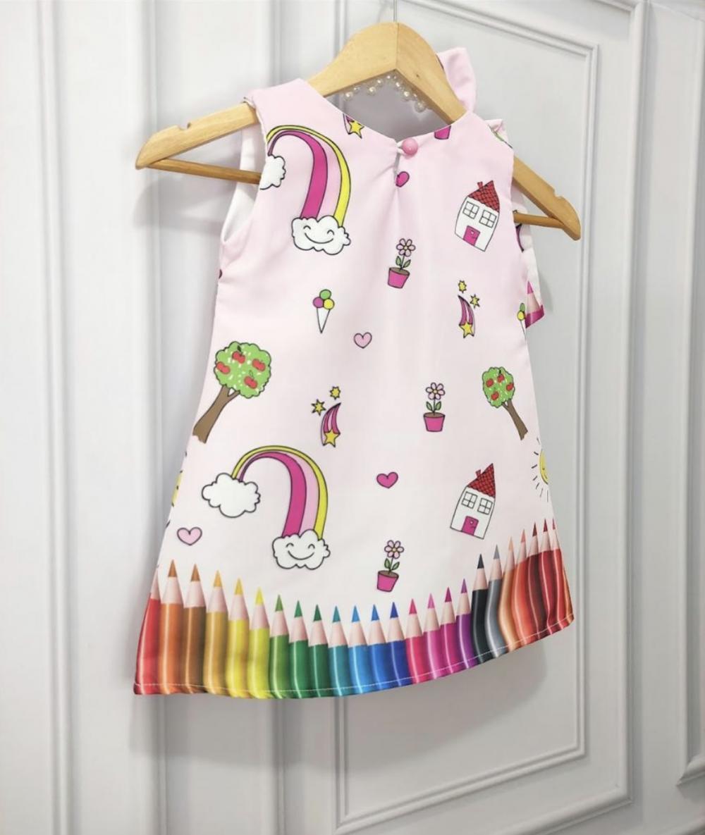 Vestido temático trapézio infantil