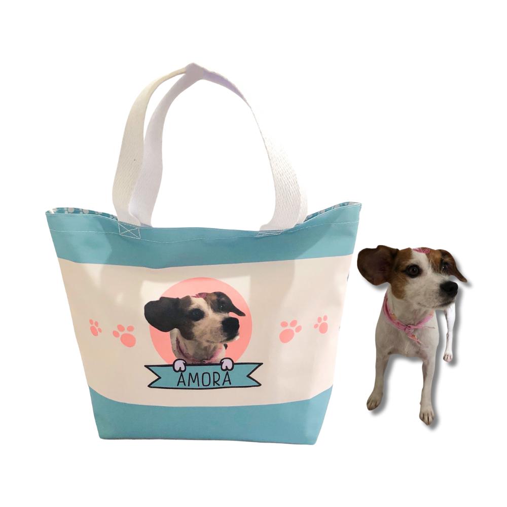 BOLSA PERSONALIZADA COM FOTO E NOME DO SEU PET - 45x35x13cm