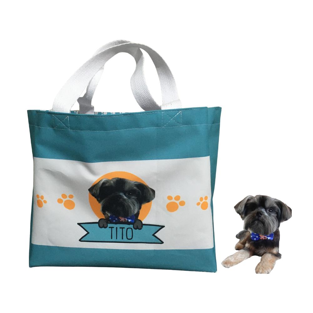 BOLSA PERSONALIZADA COM FOTO E NOME DO SEU PET - 45x35x13cm