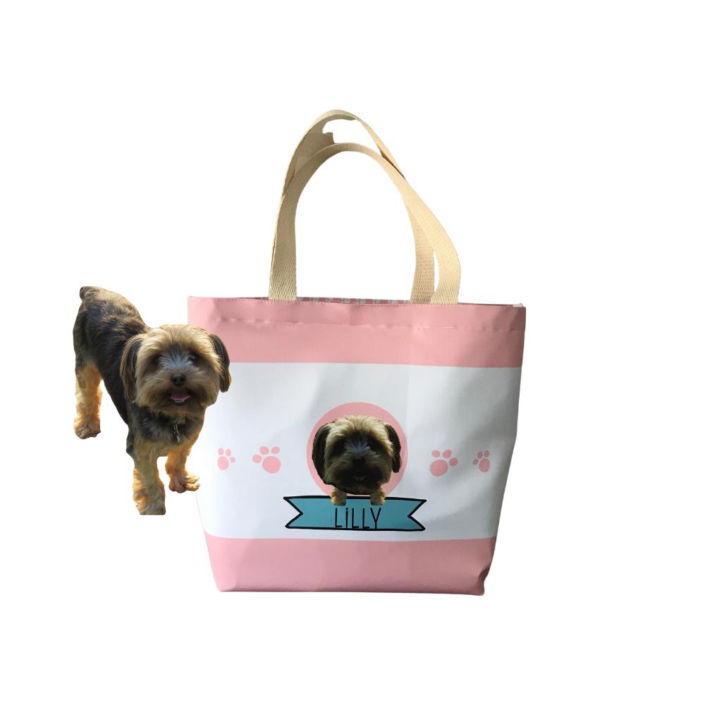 BOLSA PERSONALIZADA COM FOTO E NOME DO SEU PET - 45x35x13cm