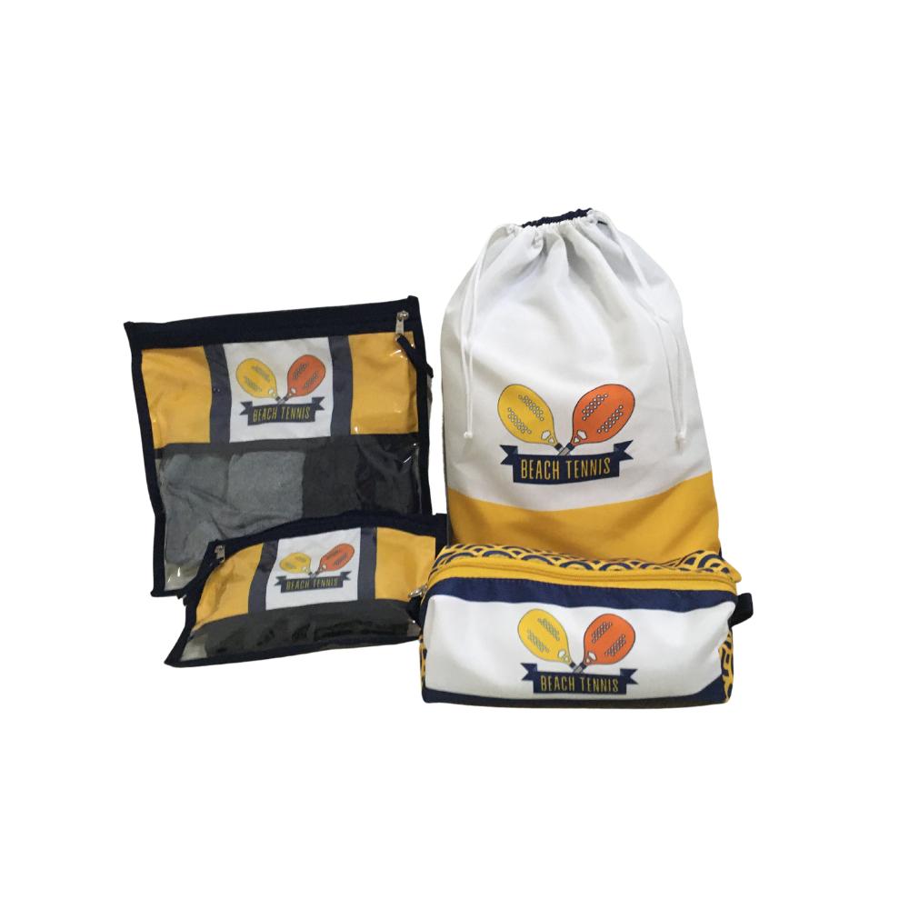 KIT EXCLUSIVO DE BEACH TENNIS COM SACO PARA SAPATO, ENVELOPE E NE