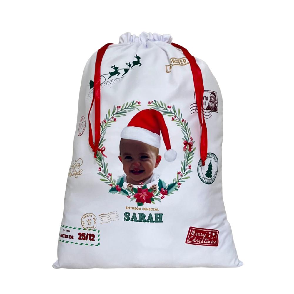 Sacos para Presente Natal com Foto - Menina