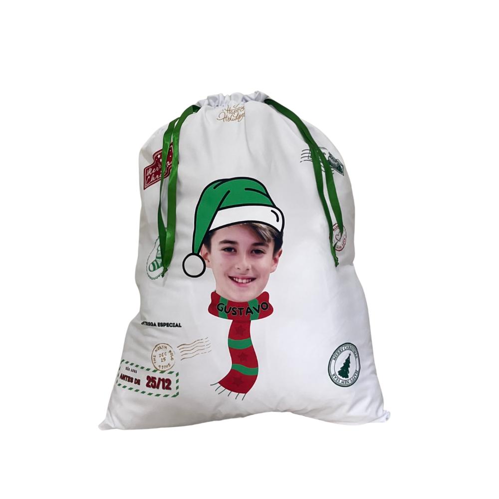 Sacos para Presente Natal com Foto - Menino