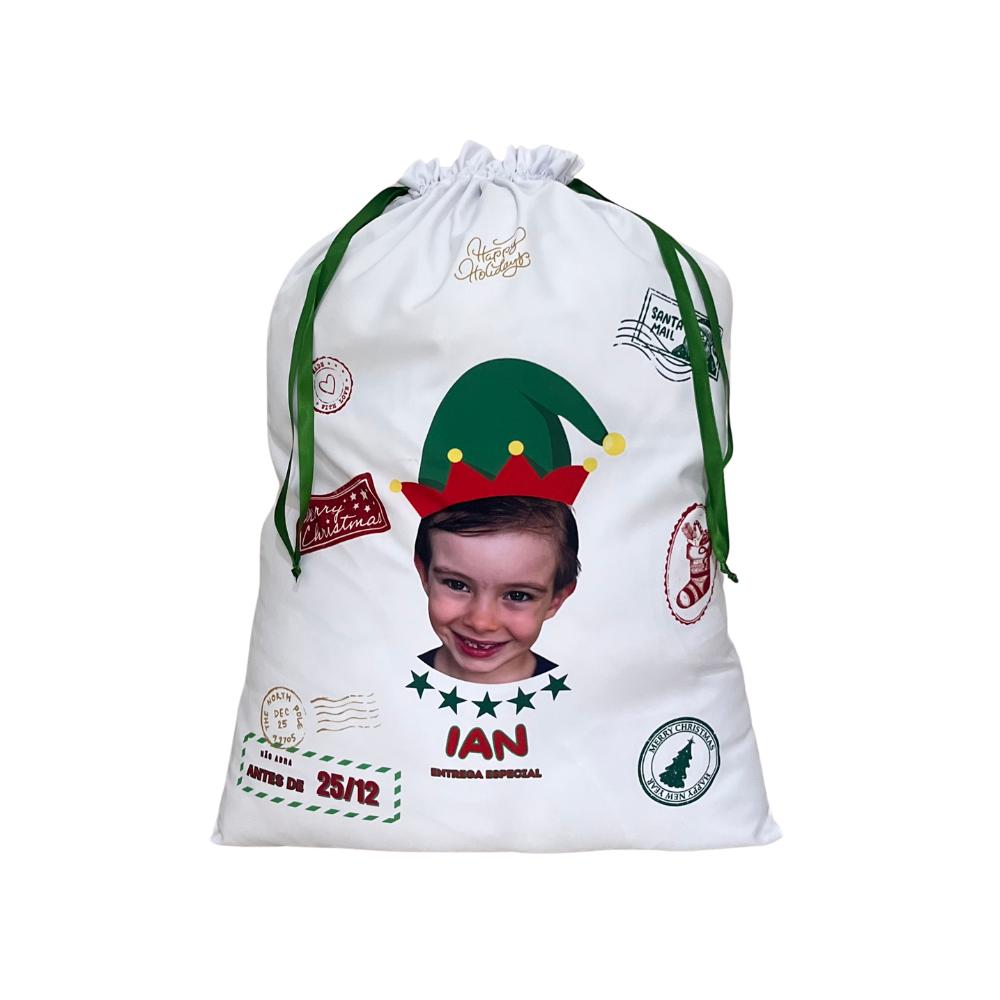 Sacos para Presente Natal com Foto - Menino