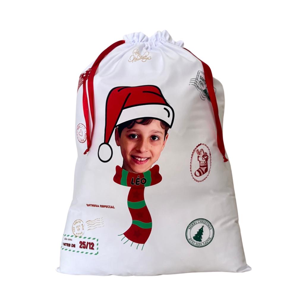 Sacos para Presente Natal com Foto - Menino