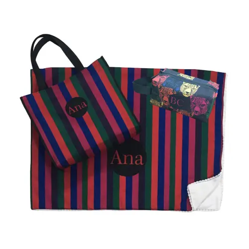 KIT PRAIA FEMININO PERSONALIZADO: COM BOLSA, CANGA E NECESSAIRE BOX