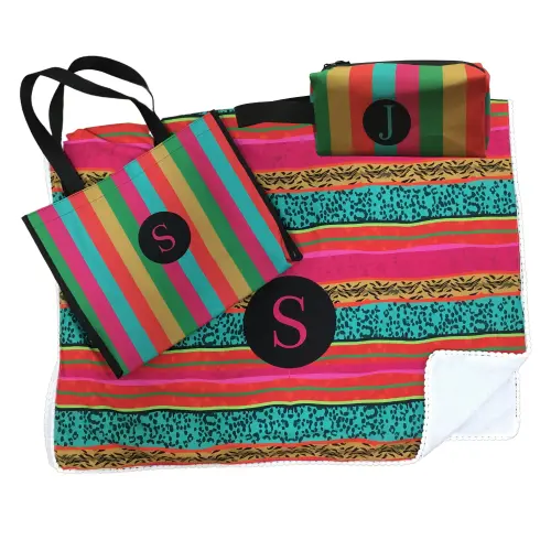 KIT PRAIA FEMININO PERSONALIZADO: COM BOLSA, CANGA E NECESSAIRE B