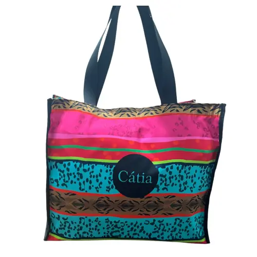 BOLSA DE PRAIA PERSONALIZADA COM ESTAMPA EXCLUSIVA E INICIAIS