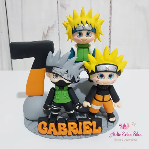 Topo de bolo Naruto de biscuit