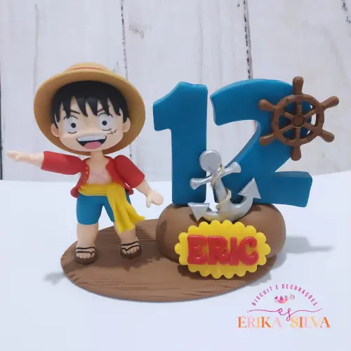 Topo de bolo One Piece em biscuit