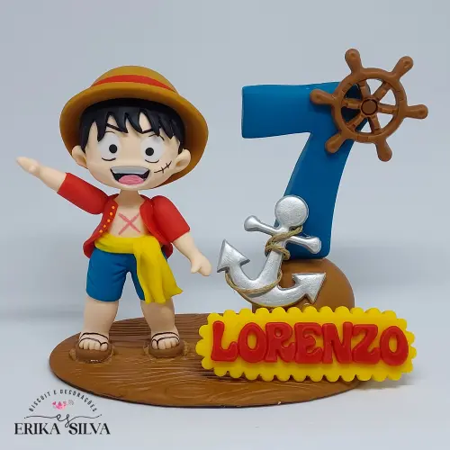 Topo de bolo One Piece em biscuit