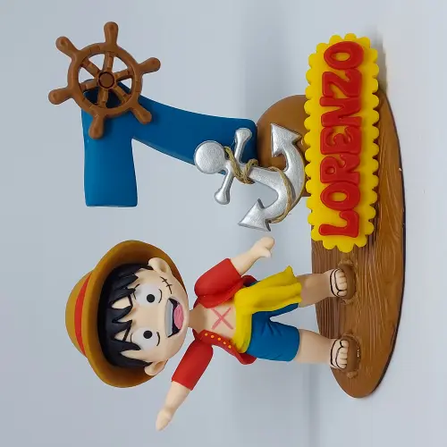 Topo de bolo One Piece em biscuit