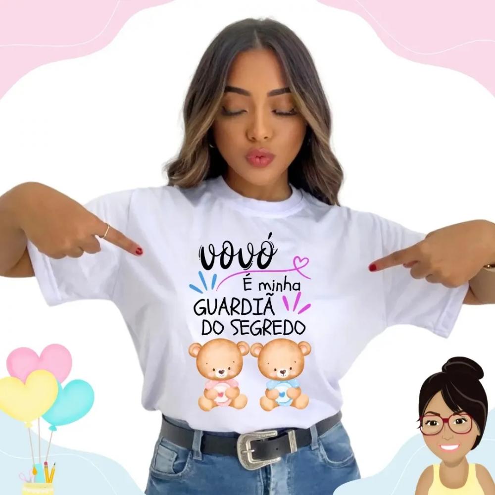 Camisa Personalizada Vovô Guardiã Do Segredo Ursinhos Rosa E Az