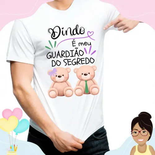 Camisa Personalizada Dindo Guardião Do Segredo Ursinhos Verde E Lilás