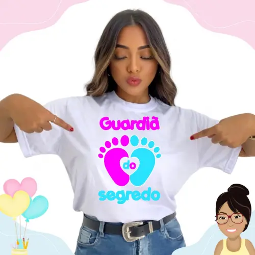 Camisa Personalizada Guardiã Do Segredo Pezinhos Rosa E Azul