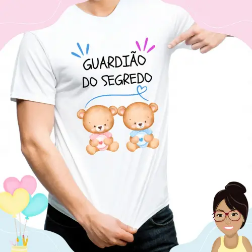 Camisa Personalizada Guardião Do Segredo Ursinhos Rosa E Azul