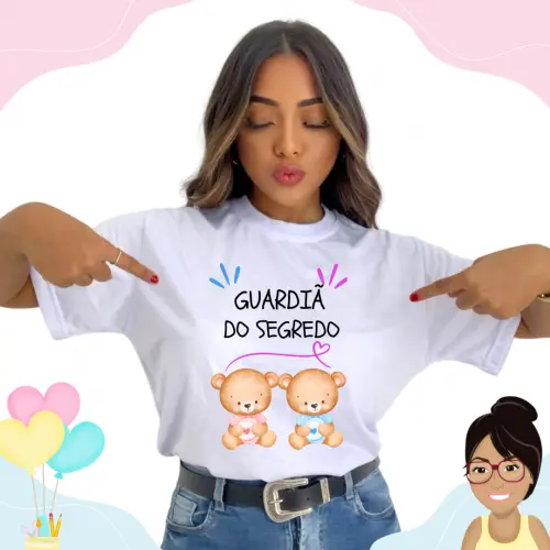 Camisa Personalizada Guardiã Do Segredo Ursinhos Rosa E Azul