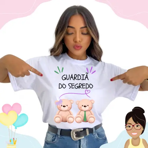 Camisa Personalizada Guardiã Do Segredo Ursinhos Lilás E Verde