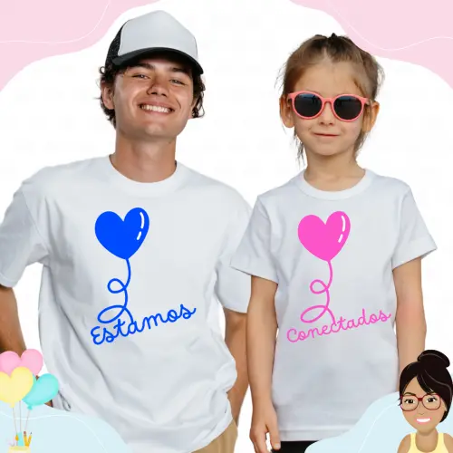 Camisa Personalizada Estamos Conectados Pai E Filha